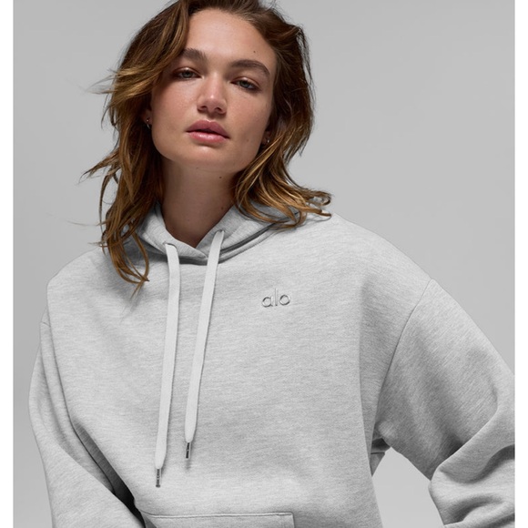 ALO Yoga Light Gray Hoodie - Picture 1 of 7